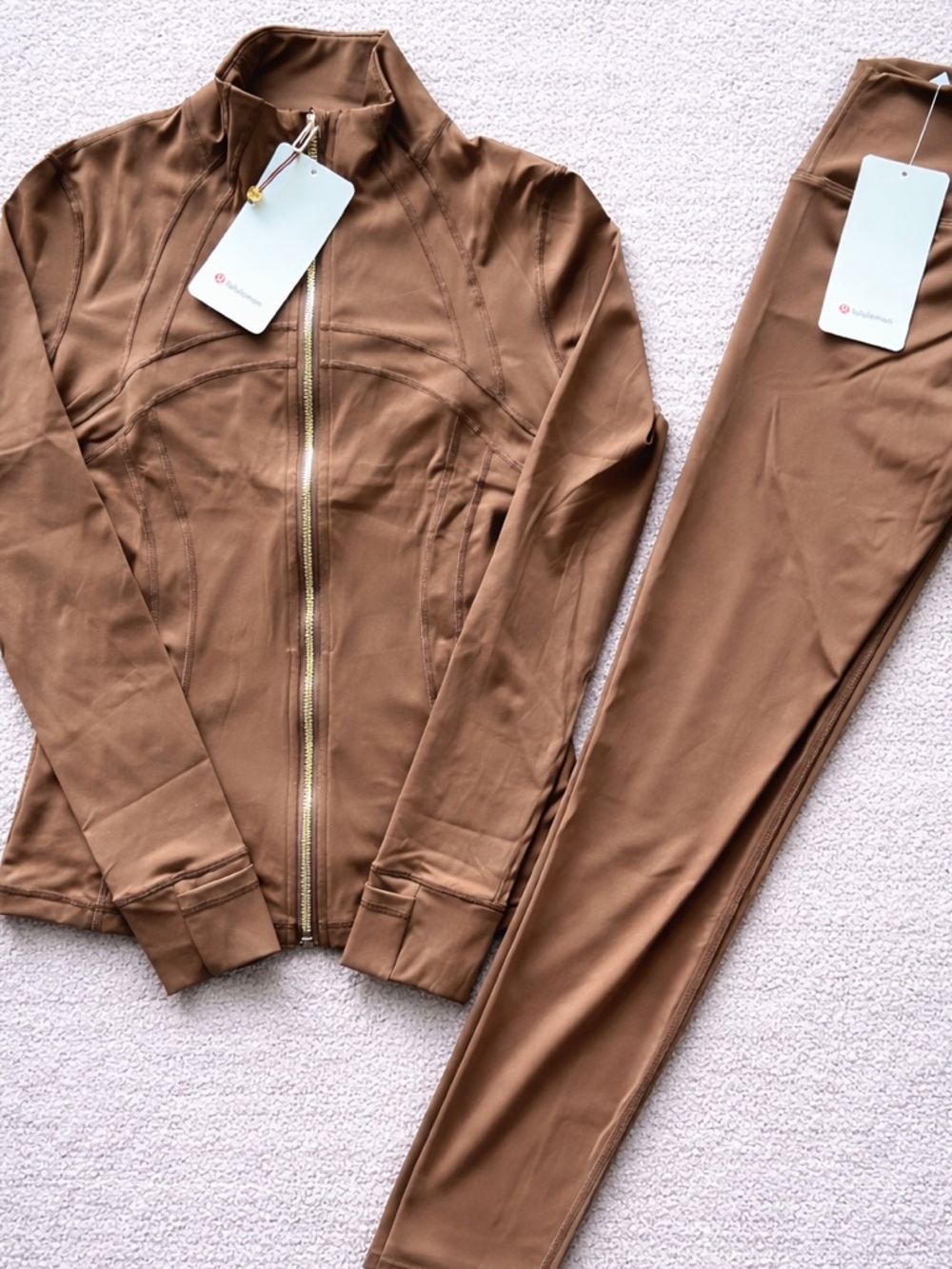 Lululemon Brown Define Jacket + Align Leggings Set Sz 8 NWT